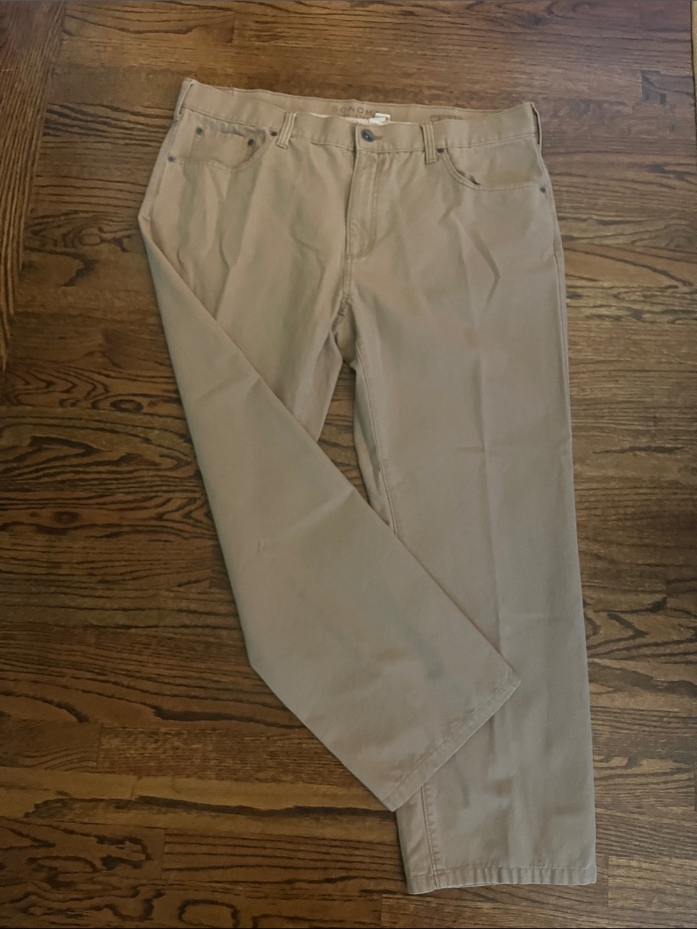 Men's Slim Straight Chino Pants in Tan